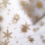 ТНГ21 - Золотые снежинки на белоснежном еврофатине